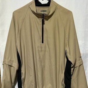 NWT Weatherproof Men's Tan Pebble Beach Long Sleeve Quarter Zip Jacket Medium